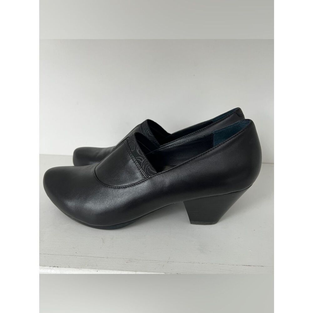Dansko Beatrix Heel Women 38 US 8 Nappa Black Leather Shoes Slip On